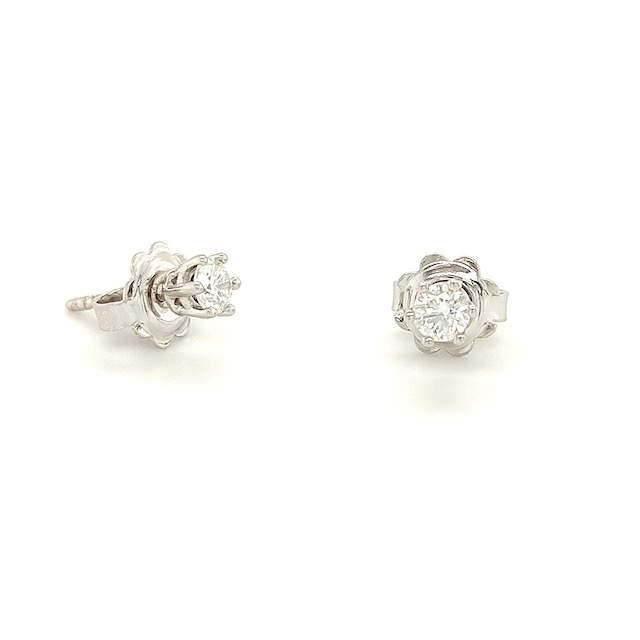 Private Label CvdK Private label CvdK oorstekers in 14 krt. witgoud met diamant