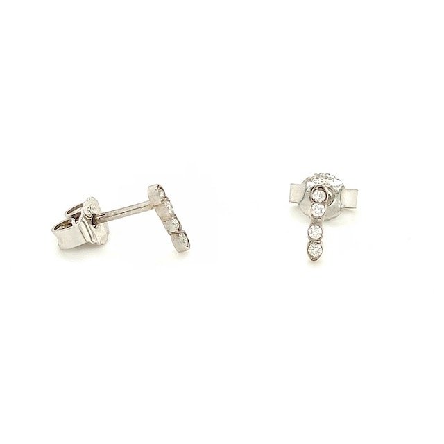 Private Label CvdK Private label CvdK oorstekers in 14 krt. witgoud met diamant