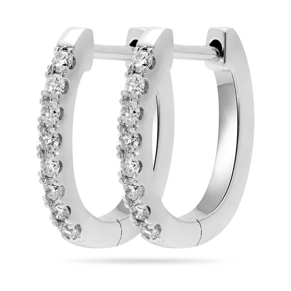 Private Label CvdK Private label CvdK oorringen in 14 krt. witgoud met diamant