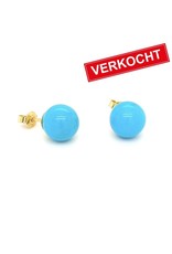 Private Label CvdK Private Label CvdK oorstekers in 14 krt. geelgoud met turquoise