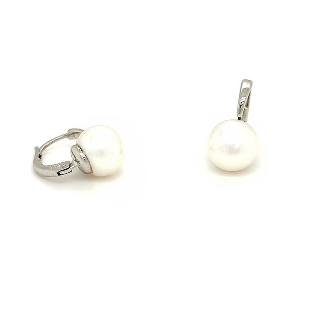 Private Label CvdK Private Label CvdK oorhangers in 14 krt. witgoud met parel