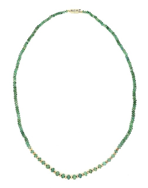 Private Label CvdK Private Label CvdK smaragd collier met 14 krt. geelgoud