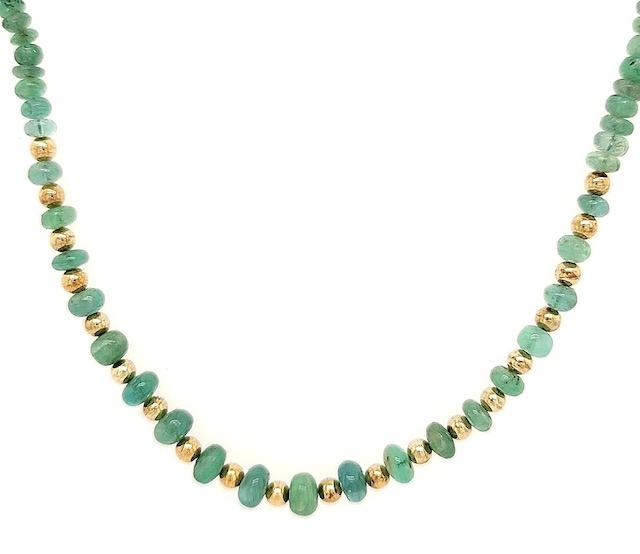 Private Label CvdK Private Label CvdK smaragd collier met 14 krt. geelgoud