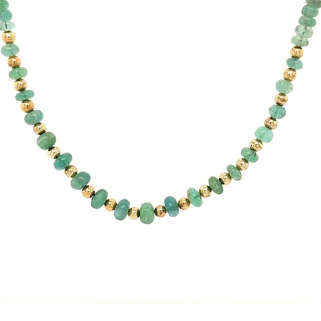 Private Label CvdK Private Label CvdK smaragd collier met 14 krt. geelgoud