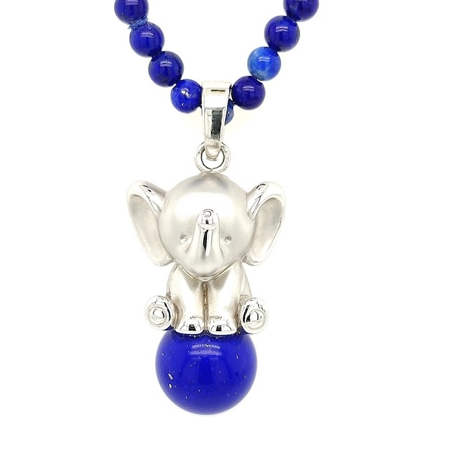 Private Label CvdK Private label CvdK hanger van lapis lazuli met 18 krt. witgoud