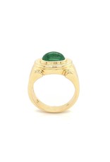 14 kt. gouden ring met een cabouchon geslepen smaragd 2.32 ct.