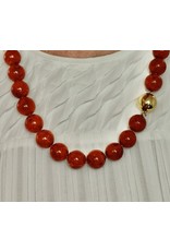 Private Label CvdK Private label CvdK bloedkoraal collier met 14 krt. geelgoud