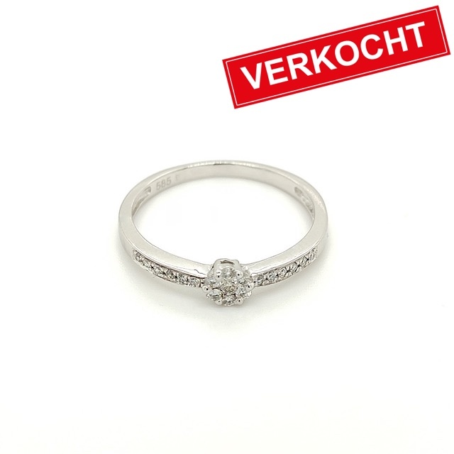Private Label CvdK Private Label CvdK ring in 14 krt. witgoud met diamanten