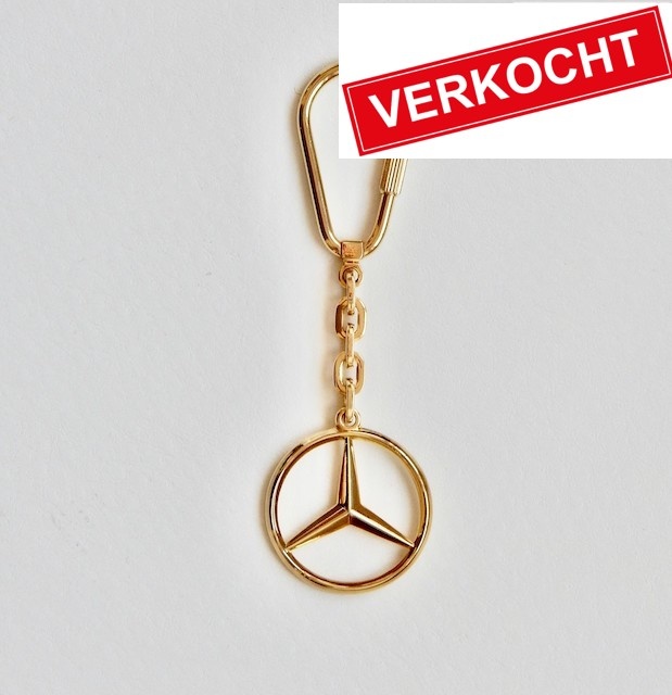 Sleutelhanger van Mercedes-Benz in 14 krt. geelgoud, 93 mm lang