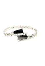 Vintage armband in 14 krt. witgoud met onyx en diamant