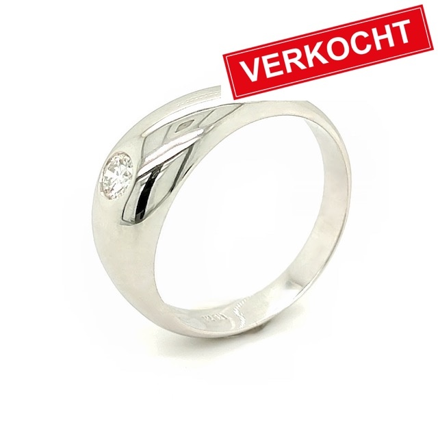Private Label CvdK Private Label CvdK ring in 18 krt. witgoud met diamant