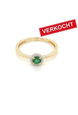Private Label CvdK Private Label CvdK ring in 14 krt. geelgoud met smaragd en diamanten