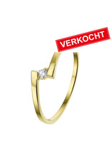 Private Label CvdK Private Label CvdK ring in 14 krt. geelgoud met diamant