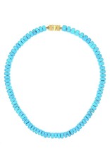 Private Label CvdK Private label CvdK turquoise collier met 14 krt. geelgoud