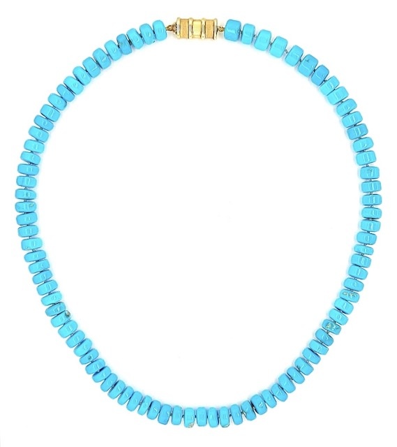 Private Label CvdK Private label CvdK turquoise collier met 14 krt. geelgoud