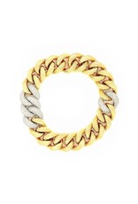 Louis Fiessler Louis Fiessler armband in 18 krt. geel- en witgoud met diamanten