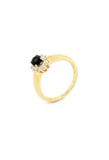 Private Label CvdK Private label CvdK ring in 14 krt. geelgoud met saffier en diamant