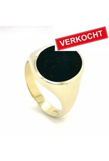 Private Label CvdK Private label CvdK zegelring in 14 krt. geelgoud met jaspis