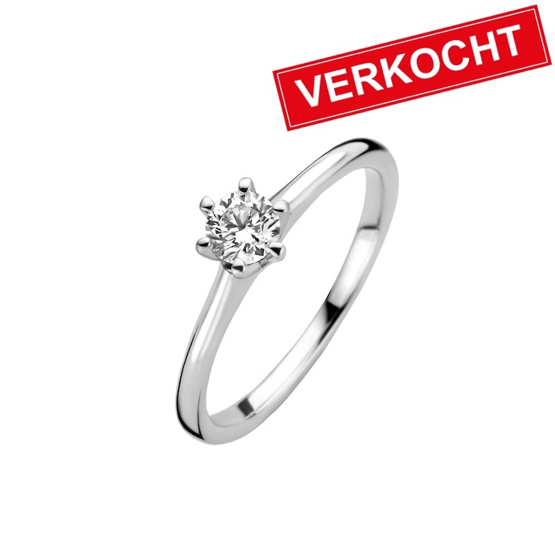 Private Label CvdK Private Label CvdK ring in 14 krt. witgoud met diamant