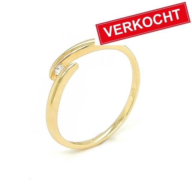 Private Label CvdK Private Label CvdK ring in 14 krt. geelgoud met diamant