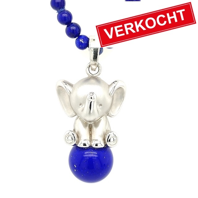 Private Label CvdK Private label CvdK hanger van lapis lazuli met 18 krt. witgoud