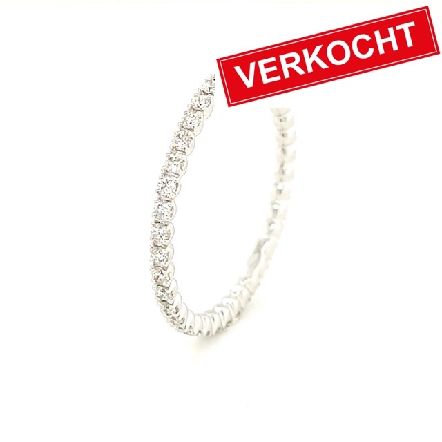 Private Label CvdK Private Label CvdK aanschuif ring in 14 krt. witgoud met diamant