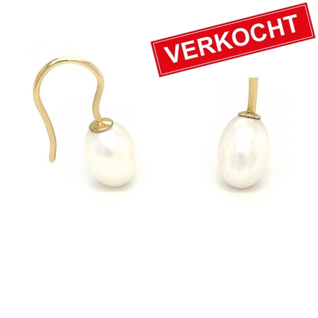 Private Label CvdK Private label CvdK oorhangers in 14 krt. geelgoud met parel