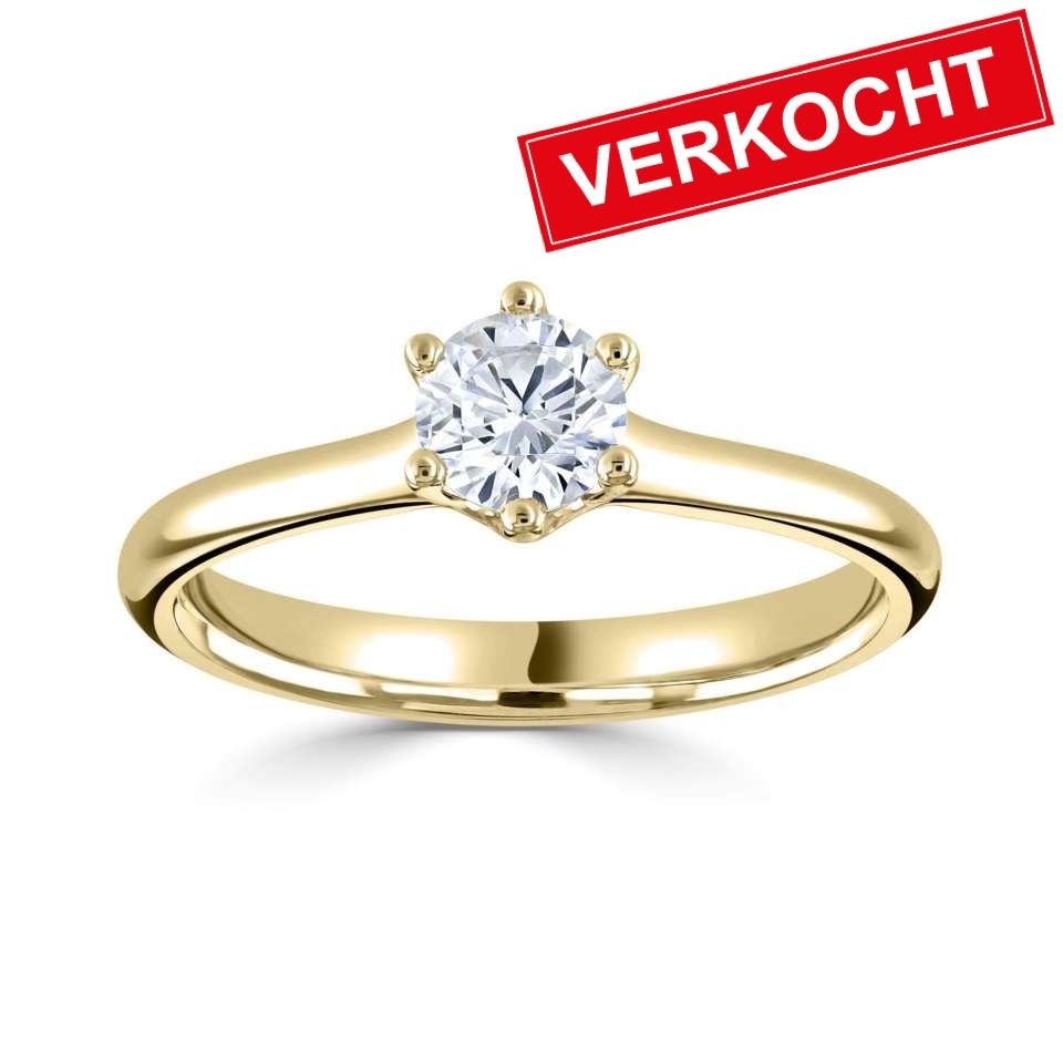 Private Label CvdK Private Label CvdK ring in 18 krt. geelgoud met diamant