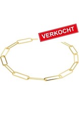 Private Label CvdK Private label CvdK armband in 14 krt. geelgoud met paperclip schakel