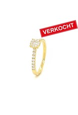 Private Label CvdK Private Label CvdK rozet ring in 14 krt. geelgoud met diamant