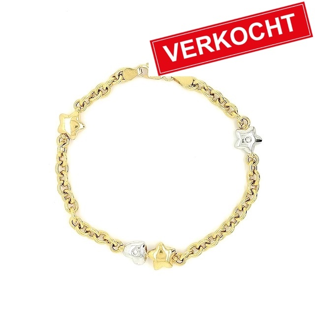 Private Label CvdK Private label CvdK armband in 18 krt. geel- en witgoud met diamanten