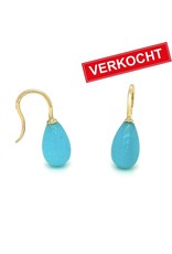 Private Label CvdK Private label CvdK oorhangers in 14 krt. geelgoud met amazoniet
