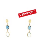 Private Label CvdK Private label CvdK oorhangers in 14 krt. geelgoud met topaas