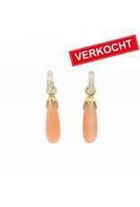 Private Label CvdK Private Label CvdK oorhangers in 14 krt. geelgoud met diamanten