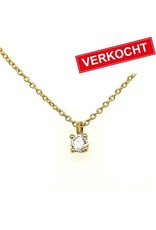 Private Label CvdK Private label CvdK collier in 14 krt. geelgoud met collier met een diamant