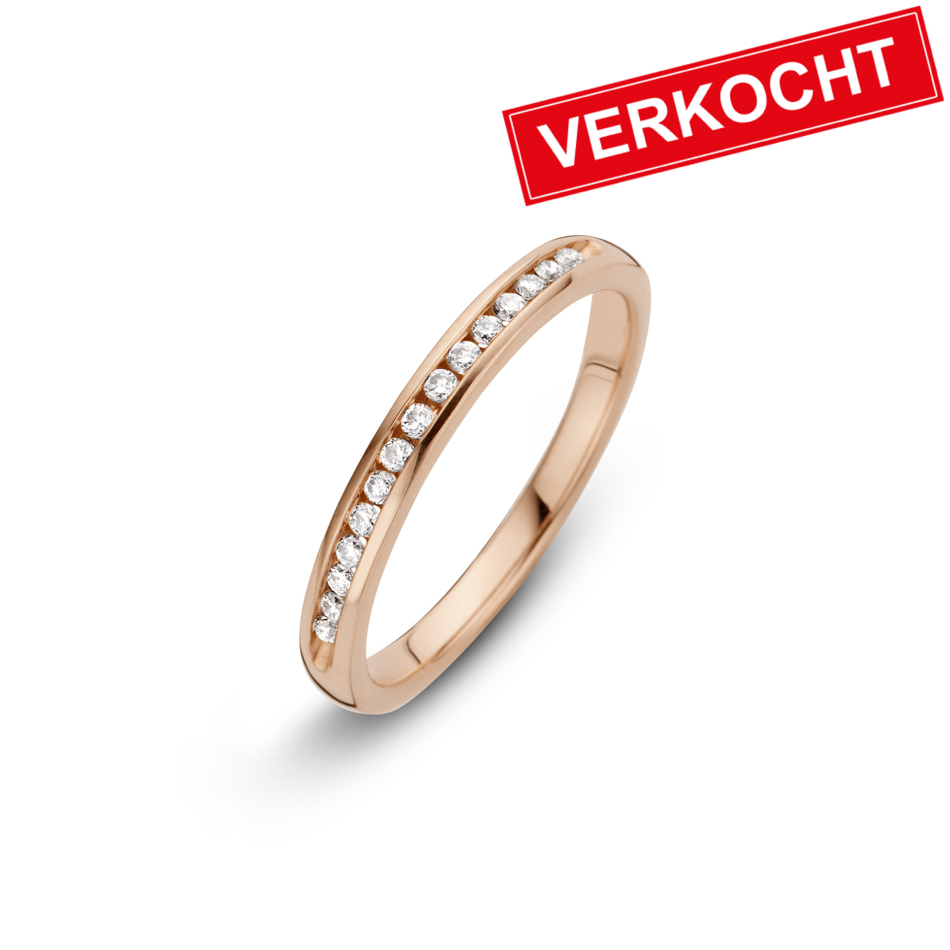 Private Label CvdK Private Label CvdK ring in 14 krt. roségoud met diamant