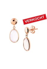 Private Label CvdK Private label CvdK oorstekekers in 14 krt. roségoud met roze kwarts