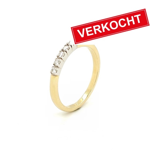 Private Label CvdK Private Label CvdK ring in 14 krt. geelgoud met diamanten