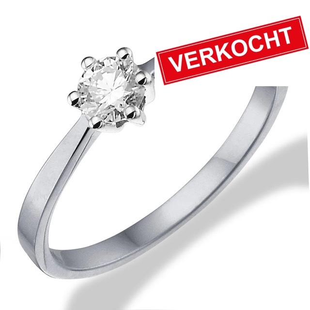 Private Label CvdK Private Label CvdK ring in 14 krt. witgoud met diamant