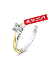 Private Label CvdK Private Label CvdK ring in 14 krt. wit- en geelgoud met diamant