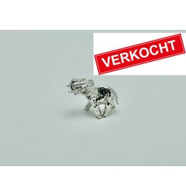 Miniatuur van een olifant in zilver, 38 mm