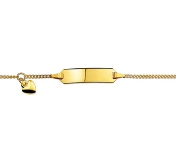 Private Label CvdK Private label CvdK armband in 14 krt. geelgoud met een graveerplaatje