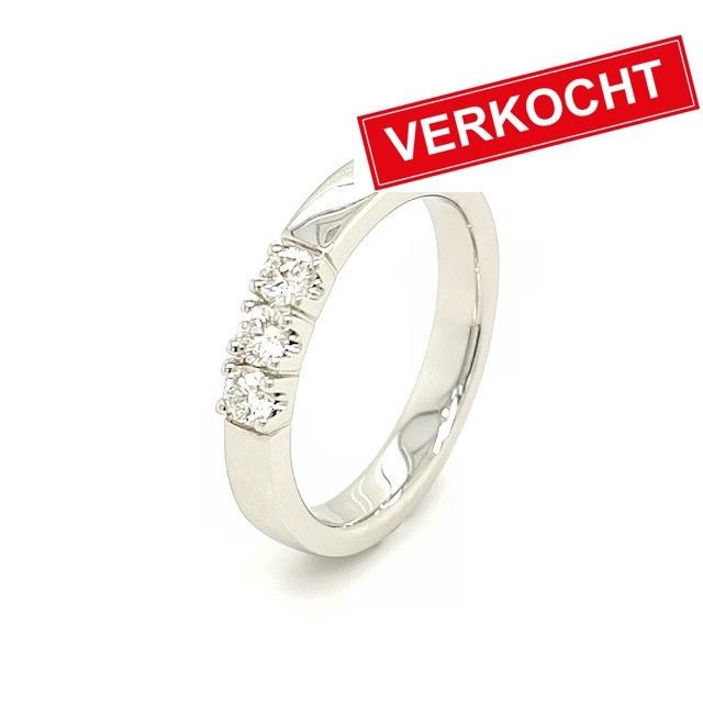 Private Label CvdK Private Label CvdK ring in 14 krt. witgoud met diamant