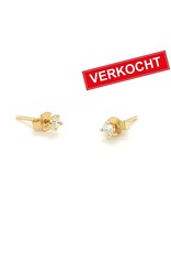 Private Label CvdK Private label CvdK oorstekers in 14 krt. geelgoud met diamant
