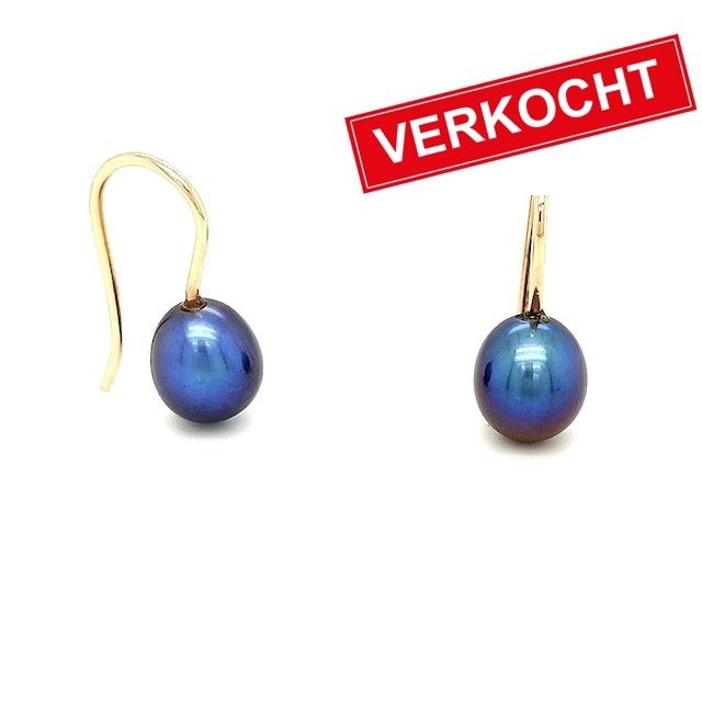 Private Label CvdK Private Label CvdK oorhangers in 14 krt. geelgoud met parel