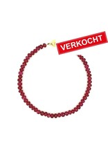 Private Label CvdK Private label CvdK armband  met robijnen en 14 krt. geelgoud