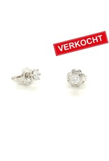 Private Label CvdK Private label CvdK oorstekers in 14 krt. witgoud met diamant