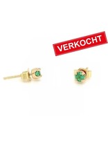 Private Label CvdK Private label CvdK oorknoppen in 14 krt. geelgoud met smaragd