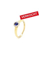 Private Label CvdK Private label CvdK ring in 14 krt. geelgoud met saffier en diamant