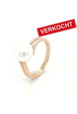 Private Label CvdK Private Label CvdK ring in 14 krt. roségoud met parel